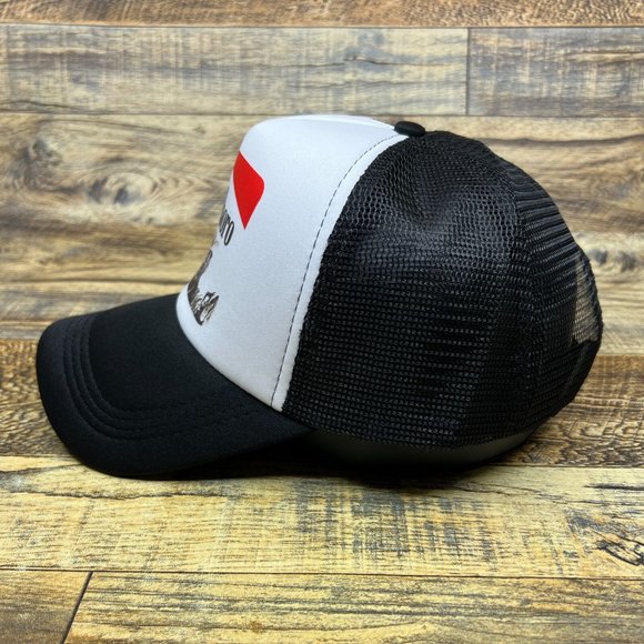 Marlboro Man Mens Trucker Hat Black Snapback Vintage Cigarette Ad Baseball Cap - Picture 4 of 8